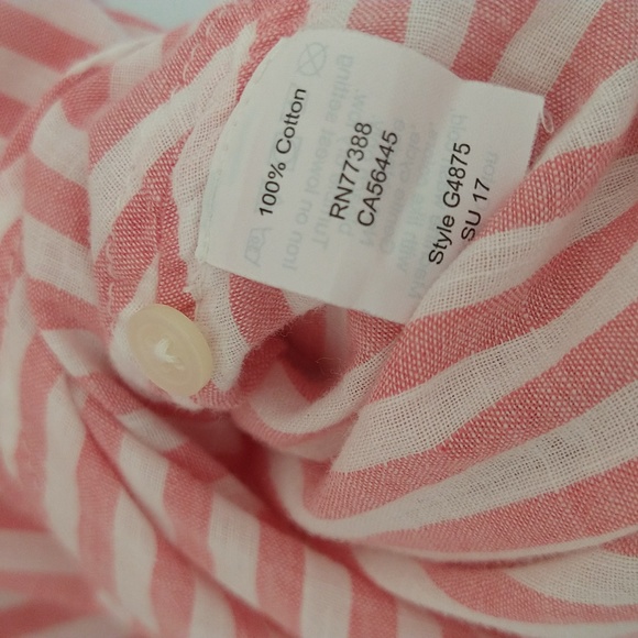 Madewell Central Short-Sleeve Tie-Back Button-Down Shirt In Rose Stripe - Picture 14 of 14